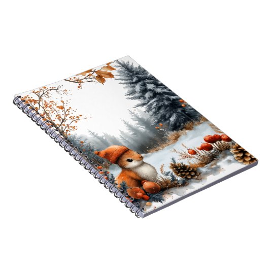 Winter Eekhoorn in Bevroren Bos Notitieboek (Rechterzijde)