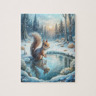 Winter Eekhoorn Puzzel