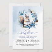 Winter Eekhoorn Waterverf Baby shower Kaart (Voorkant)
