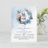 Winter Eekhoorn Waterverf Baby shower Kaart (Staand voorkant)