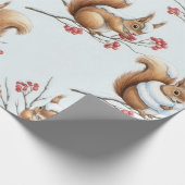 Winter Eekhoorns Tussen Besneeuwde Takken Cadeaupapier (Hoek)
