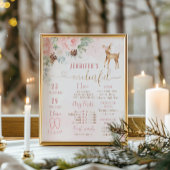 Winter Een-hert-vol herten blozen verjaardag mijlp Poster