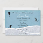 Winter Eenhoorn en Feeën Verjaardag Uitnodiging (Achterkant)