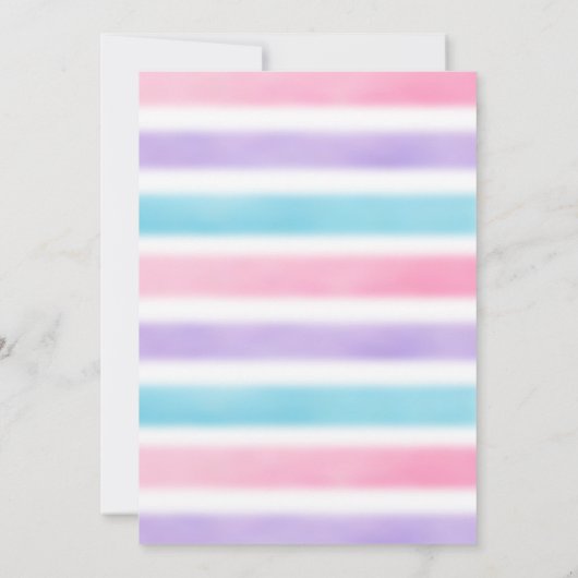 Winter eenhoorn regenboog verjaardag dank u kaart (Achterkant)