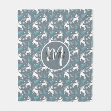 Winter eenhoorns donkergrijs patroon