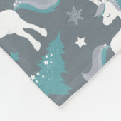 Winter eenhoorns donkergrijs patroon fleece deken (Hoek)