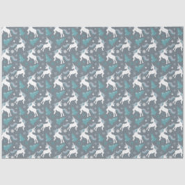 Winter eenhoorns donkergrijs patroon tissuepapier