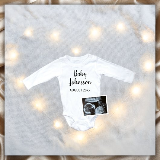 Winter Eenvoudig Sonogram Echografie Foto Zwangers Aankondiging