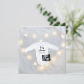 Winter Eenvoudig Sonogram Echografie Foto Zwangers Aankondiging (Staand voorkant)