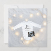 Winter Eenvoudig Sonogram Echografie Foto Zwangers Aankondiging (Voorkant)