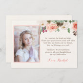 Winter Eerste communie Hartelijk dank voor meisje Bedankkaart (Voorkant / Achterkant)