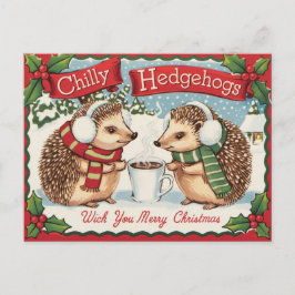 Winter egel Kerstmis Briefkaart
