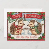 Winter egel Kerstmis Briefkaart (Voorkant / Achterkant)