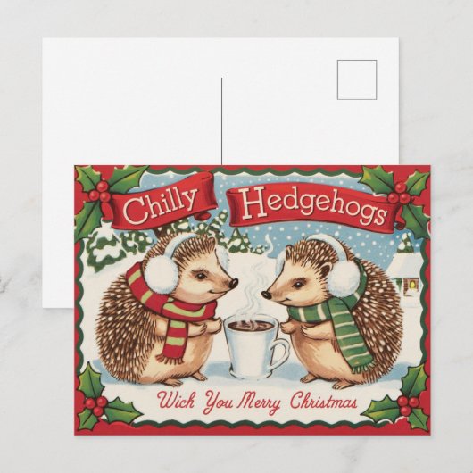 Winter egel Kerstmis Briefkaart (Voorkant / Achterkant)