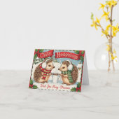 Winter egel Kerstmis Kaart (Gele Bloem)