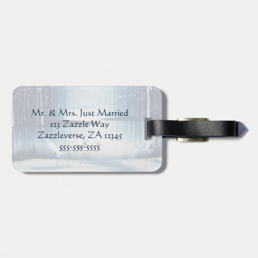 Winter Egrets Bagagelabel (Achterkant horizontaal)