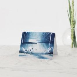 Winter Egrets Bedankt Opmerking Kaart