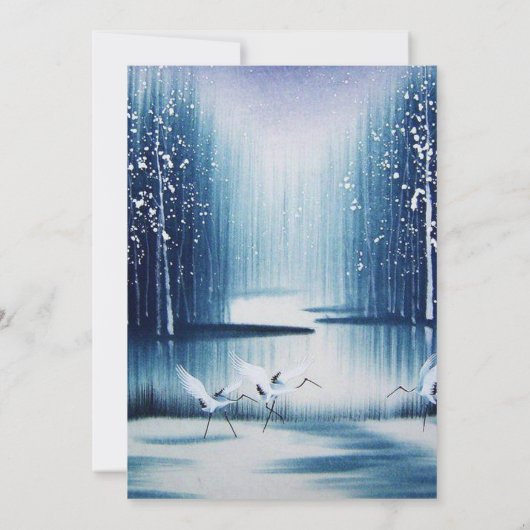 Winter Egrets Bridal Shower Kaart (Achterkant)