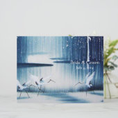 Winter Egrets Folded Wedding Programme (Staand voorkant)