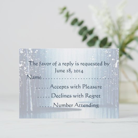 Winter Egrets RSVP-kaarten RSVP Kaartje (Staand voorkant)