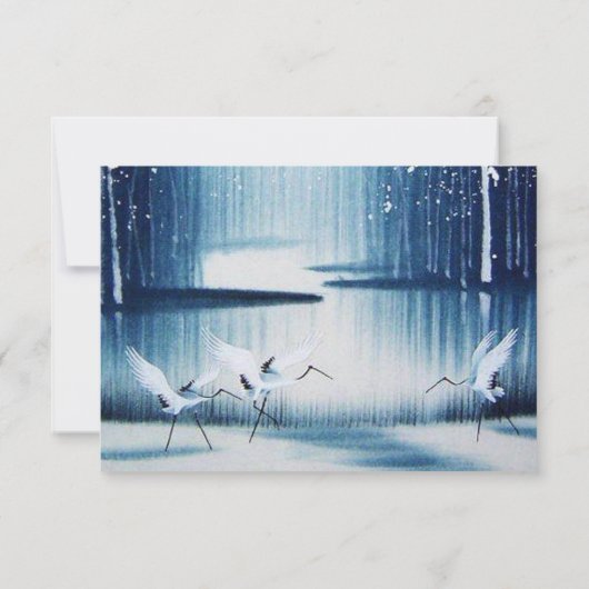 Winter Egrets RSVP-kaarten RSVP Kaartje (Achterkant)