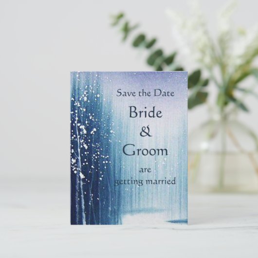 Winter Egrets Save the Date Briefkaart (Staand voorkant)