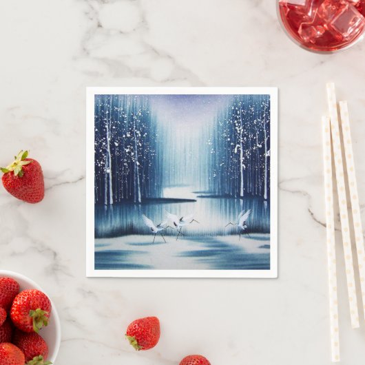 Winter Egrets Servetten (Insitu)