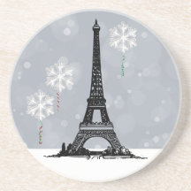 Winter Eiffel Tower, Snowflake Balloons Christmas
