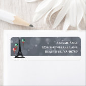 Winter Eiffeltoren, kerstballonnen Adres Etiket (Insitu)