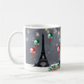 Winter Eiffeltoren, kerstballonnen, nacht Koffiemok (Links)