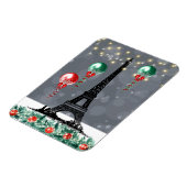 Winter Eiffeltoren, kerstballonnen, nacht Magneet (Linkerzijde)