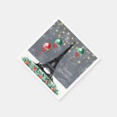 Winter Eiffeltoren, kerstballonnen, nacht Servet (Hoek)