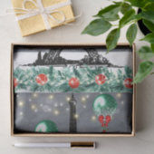 Winter Eiffeltoren, kerstballonnen, nacht Tissuepapier (Geschenk)