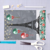 Winter Eiffeltoren, kerstballonnen, nacht Tissuepapier (Craft)