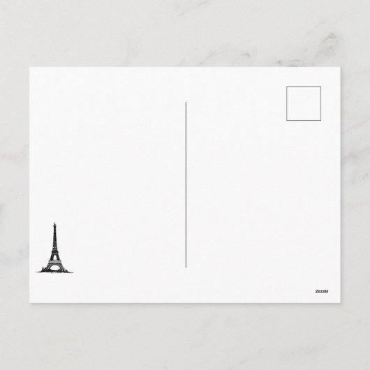 Winter Eiffeltoren, Snowflake-ballonkerst Feestdagenkaart (Achterkant)