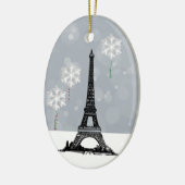 Winter Eiffeltoren, Snowflake-ballonkerst Keramisch Ornament (Links)
