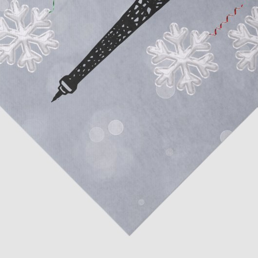 Winter Eiffeltoren, Snowflake-ballonkerst Tissuepapier (Detail)