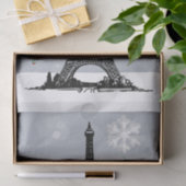 Winter Eiffeltoren, Snowflake-ballonkerst Tissuepapier (Geschenk)