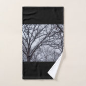 Winter Eik Abstract Modern Zwart & Wit Mannelijk Bad Handdoek (Handdoek)