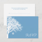 Winter eik boom blauw wit vleermuis mitswa RSVP (Voorkant / Achterkant)