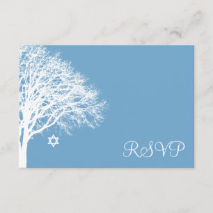 Winter eik boom blauw wit vleermuis mitswa RSVP Kaartje
