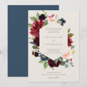 Winter Elegance Wedding Invitation Kaart (Voorkant / Achterkant)