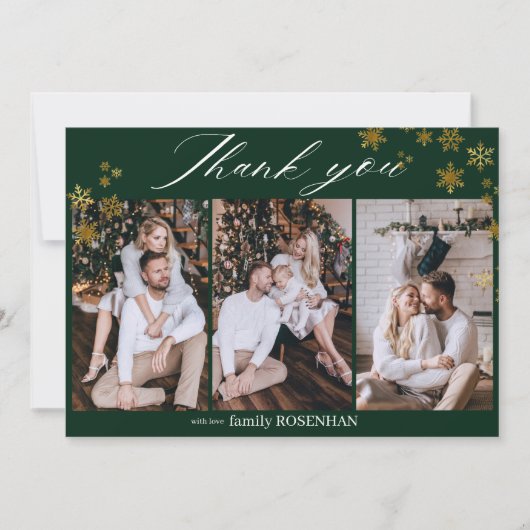 Winter Elegant 3 foto Dank u Bedankkaart (Voorkant)