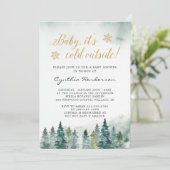 Winter Elegant Baby shower Baby Het is koud buiten Kaart (Staand voorkant)