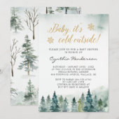 Winter Elegant Baby shower Baby Het is koud buiten Kaart (Voorkant / Achterkant)