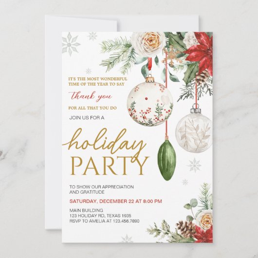 Winter Elegant Bedrijfsfeest Kaart (Voorkant)