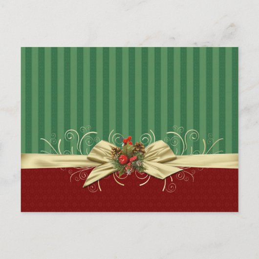 Winter Elegant Damask Christmas Sla de datum op Aankondigingskaart (Achterkant)