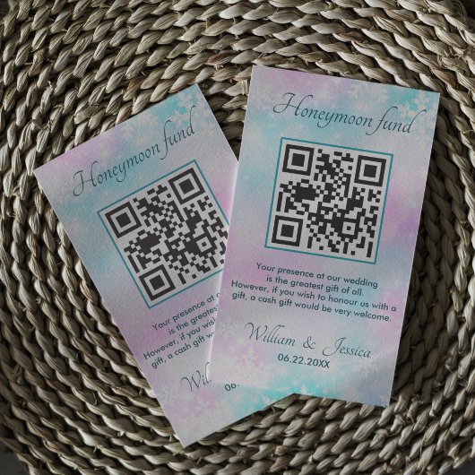 Winter Elegant Honeymoon Fund Online met QR-code Informatiekaartje