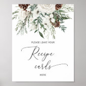 Winter elegant laat je receptkaart hier poster (Voorkant)