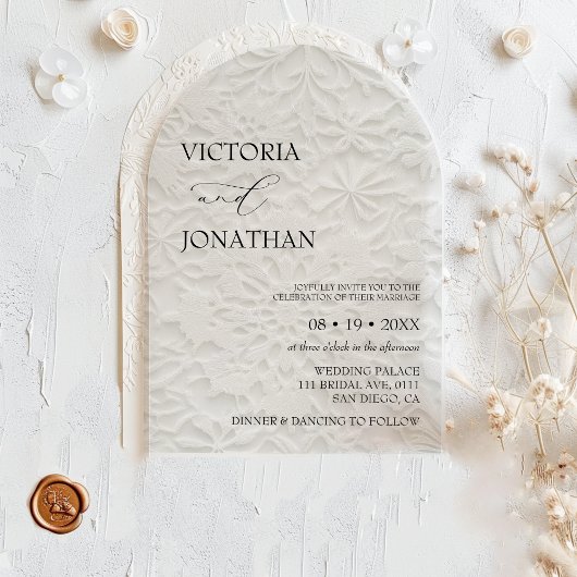 Winter Elegant Simple Wedding Acryl Uitnodigingen